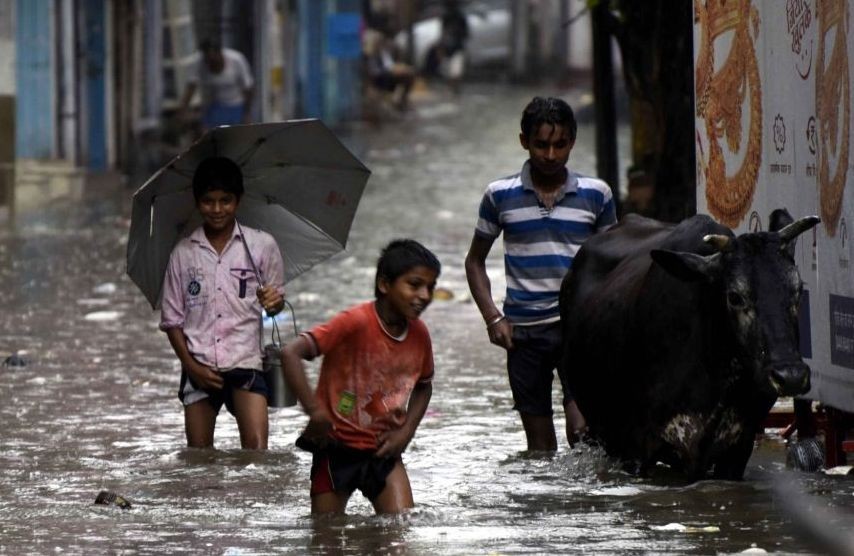 Patna: Heavy rains leave Patna streets inundated on June 28, 2020. (Photo: IANS)